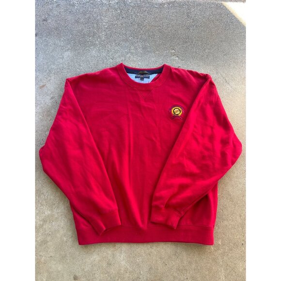 Vintage Tommy Hilfiger Golf Red XXL Sweatshirt Greater Greensboro Classic A4 - Picture 1 of 5